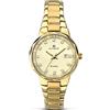 Accurist, orologio al quarzo da donna, con quadrante dorato, display analogico e cinturino in acciaio inox placcato oro