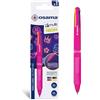OSAMA 4 Multi Neon - Penna Multicolore a Sfera 1.0 mm, Penne Colorate 4 Colori Personalizzate Inchiostro Nero Blu Rosso e Giallo Fluo (Mina 1.6 mm), Cancelleria Scuola Ufficio Università e Cartoleria