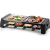 DOMO DO9190G - Griglia per raclette in pietra, con padella per raclette e spatola in legno, 8 P, 1200 W