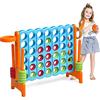 RELAX4LIFE Forza 4 Gioco Gigante per Bambini e Adulti, per Esterno e Interno, (84x33x74cm, con Canestro, Palla, 5 Anelli -D)