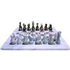 CBAM Scacchiera in Marmo Bianco e Onice Verde CBAM White Marble and Green Onyx Chess Set Chessboard 40 cm
