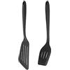 Vicloon Spatole da Cucina, Set di 2 Spatole in Silicone per Uso Alimentare, Paletta Forata Antiaderente per Cucina, Utensili da Cucina Resistenti al Calore Antiaderenti da Cucina Spatola (Nero)