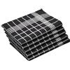 ZOLLNER Set da 5 strofinacci, 50x70 cm, 100% Cotone, a quadretti neri e bianchi