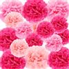 Lusofie 16 pompon di carta rosa acceso, fiori di carta da appendere per feste, sfondo da parete per decorazione della stanza rosa, fiori giganti per matrimoni, baby shower e feste