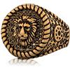 Akitsune Imperator Anello | Design in acciaio inossidabile degli uomini delle donne Anello Gran Re Leone Seal - Oro - 11 US