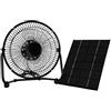 Generic Ventilatore a pannello solare, portatile, multiuso, soluzione di raffreddamento in ferro per uso esterno, ideale per case per cani, pollai, serre, efficiente per viaggi e cortili.