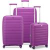 RONCATO B-FLYING Set 3 valigie trolley Grande Medio e Cabina Espandibili 4 Ruote, Rigidi con Chiusura TSA - Orchidea
