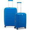 RONCATO B-FLYING Set 2 trolley Medio e Cabina Espandibili 4 Ruote, Rigidi con Chiusura TSA - BLU COBALTO