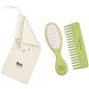TEK - Kit da Borsetta: Spazzola Ovale Piccola e Pettine Piccolo Rado Lime con Custodia in Cotone, Handmade in Italy