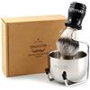Anbbas Pennello da barba in tasso sintetico, kit 3 in 1 con supporto da barba in acciaio inox e ciotola, per uomo, rasatura a umido