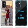 MXCUSTOM Cover Personalizzata per Samsung Galaxy A15 4G 5G, Custodia Personalizzate Antigraffio Vetro Temperato Antiurto Paraurti Morbido con Foto Immagine Testo Design Crea Le Tue (GHS-BK-P1)