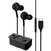 Generic 1 paio di auricolari con cavo USB C, cuffie cablate di tipo C, impermeabili, auricolari in-ear con filo controllato, cancellazione del rumore, per chiamate a mani libere e riduzione del