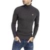 RED BRIDGE Maglione a Collo Alto da Uomo Maglia in Cotone a Costine Grigio Scuro M