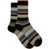 Gallo Calze corte donna cotone nero righe multicolor