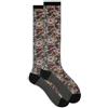 Gallo Calze lunghe donna nero fantasia fiori ramage