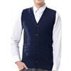 MANBOZIXi Gilet Uomo Maglia Senza Maniche，Cardigan Senza Maniche Uomo Cotone, Blu Scuro 3XL