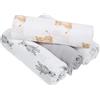 aden + anais Safari Swaddle Coperta - Confezione da 4 | Grande 100% mussola traspirante - Set per neonati e ragazzi | Zebra, Tigre & Elefant Animal Design | Dormire neonati e bambini
