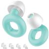 NEUTYPECHIC Tappi Orecchie Dormire Silicone, Tappi per Orecchie Antirumore Riutilizzabili per Dormire, Concentrarsi, Viaggiare, Con 8 Gommini di Taglie XS/S/M/L (Quadrato-Verde, Media)