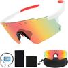 Fractoluxe Occhiali rapidi da uomo e da donna, colore arancione, UV400, polarizzati, occhiali da ciclismo, occhiali da corsa, sport, bianco, taglia unica