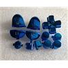 Perfect Part Placcatura L1 L2 R1 R2 Trigger Button Kit per PS4 Sony Playstation DualShock 4 Controller Cromato Blu (con 2 pz Molle)