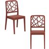 REDÒKASA Set 2 sedie in polipropilene PENELOPE, MADE IN ITALY, impilabile, resistente ai raggi UV, design moderno, per sala da pranzo, cucina, sala d'attesa, bar, ristoranti o giardino (Rosso Mattone, 2)