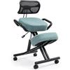 kenoko Suguri Sedia ergonomica al ginocchio regolabile in pelle ecologica per la casa e l'ufficio. Sedia da ufficio ergonomica con rivestimento color salva in tessuto certificato Öko-TEX Standard 100.