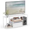 SONGMICS HOME Montaggio Super Veloce Senza Attrezzi, Mobile TV Per Televisori fino a 50 Pollici, Tavolino TV, Credenza, Soggiorno, 110 x 35 x 46 cm, Scaffale, Bianco Neve e Bianco Opaco LTV500W01