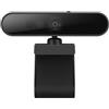 Lenovo Webcam HD 1080p (510 FHD) - Nero con zoom digitale 4X, grandangolo a 95°, rotazione panoramica e inclinazione a 360°, doppio microfono e Windows Hello