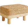 YMYNY Poggiapiedi Pouf Couch Sgabello Poggiapiedi Rettangolare In Alga Marina Naturale Multifunzionale Moderno Ottomano Divano Tavolino per Soggiorno Camera da Letto 42×30×26CM Bianco HBD043W