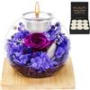 MestectPET Rosa Eterna in Vetro, Set di Rose Stabilizzate e Candele Profumate, Regalo di Compleanno per la Festa della Mamma San Valentino Anniversario Natale per Mamma Fidanzata Moglie Donna (Viola)