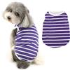 Ranphy Maglietta a righe per cani di piccola taglia, maglietta per Yorkie Chihuahua, abbigliamento estivo per gatti, canottiera senza maniche, viola, XS