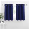 NICETOWN Tende oscuranti da cucina, colore blu navy, con occhielli, per bagno, finestra a soppalco (106 x 91 cm + testata 3 cm, set da 2)