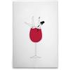 A.S. Création DD132637 - Stampa su tela con bicchiere da vino WG da cucina, colore: bianco, nero, 50 x 75 cm