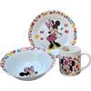 CARTOON set 3 pezzi in ceramica minnie disney tazza ciotola piatto stoviglie per bambini in confezione
