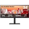 LG 34BA75QE-B Monitor PC 86,4 cm (34") 3440 x 1440 Pixel Wide Quad HD LCD Nero