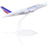 QIYUMOKE 1/400 A380 Modello di aeroplano in metallo fuso -per Air France A380 Sky Jumbo Piano modello con supporto (6 pollici) per le decorazioni regalo o visualizzazione degli amanti dell'aviazione