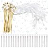 Giugio Bacchetta di Banderole di Matrimonio con campane, 20 pz Nastro di Matrimonio Bacchetta Bianco Bastoni Nastro, Bacchetta di Matrimonio Nastro di Seta per Matrimoni Compleanni Natale Feste