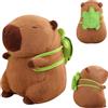VerLuky Capibara Peluche, 23 cm Peluche Capybara Bambola, Simpatico Capybara Plush, Pupazzo Kapibara Cute, Simpatico Capybara Plush, Capibara Peluche Giocattolo con Zaino di Tartaruga per Ragazzi Ragazze