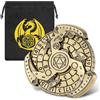 Keller & Weber DND D&D - Dadi per ruota in metallo, 7 in 1 D&D, per set di dadi DND, regalo con logo drago, RPG, accessorio per gioco di ruolo, bronzo