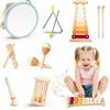 MINENICE Strumenti musicali per bambini, Giocattoli in legno Montessori per bambini di 1-3 anni con xilofono moderno. Educazione prescolare neutra dal punto di vista del genere, ideale come regalo.