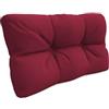 POKAR Cuscino-schienale Imbottito laterale 60x40cm per Divano da Giardino, fodere asportabile e lavabile, Spalliera per Bancali, Interno ed Esterno, DYI - fai da te, senza Pallet, Rosso Scuro