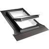 Emica - Finestra da tetto bianca in PVC apertura Bilico | Linea Habitat Solid con Vetrata basso emissivo Certificata CE | Conversa per coperture piane (55x78 Base x Altezza)
