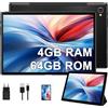 YESTEL Tablet 10 Pollici con 4GB RAM 64GB ROM (Espandibile fino a 1 TB), 5G WIFI, Octa-Core, HD Tablet Android con 5MP+8MP Fotocamera, Bluetooth, Nero