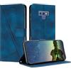 Mo-Beauty Cover per Samsung Galaxy Note 9, Cover Portafoglio [Shell TPU] in Pelle Sintetica Tasca Carte Antiurto Protettiva di Con Slot Premium Flip Libro Custodia per Samsung Note 9 (Blu)