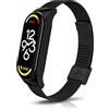 KoGiio Cinturino Compatible con Xiaomi Smart Band 7 /Xiaomi Mi Band 7, Chiusura Rete Metallo Regolabile Watch Band Cinturino, Uomini Donne Acciaio Inossidabile Ricambio Cinturino - Nero