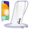 Xiltlly Cover per Samsung Galaxy A52s 5G/A52 4G/5G con Cordino, Custodia con Laccio Collana Tracolla Trasparente Silicone TPU Bumper Antiurto Proteggere Protettiva Corda Case per Samsung A52s, Viola