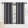 KGORGE Tende per Interni a Vetro 2 Pezzi L 90 x A 90 CM Tenda Cucina Oscurante Tende per Finestra Moderne Curtains Corte con Anelli, Grigio