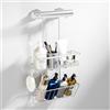 HouseUp Mensola da doccia sospesa, 2 ripiani, senza foratura, supporto per shampoo, cestino da bagno, organizer