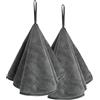 VIVOTE Set di asciugamani super morbido e assorbente, in microfibra, per cucina e bagno, asciugamani asciutti a mano, asciugamano rotondo 50 x 50 cm, 2 pezzi, grigio scuro