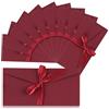 Homirty 10 Pezzi Busta Vintage Busta Rosso Buste per Lettere Buste Autosigillante, Buste in Carta Kraft Retrò con Fibbia con Nastro per Matrimoni, Biglietti di Auguri e Inviti (Rosso)